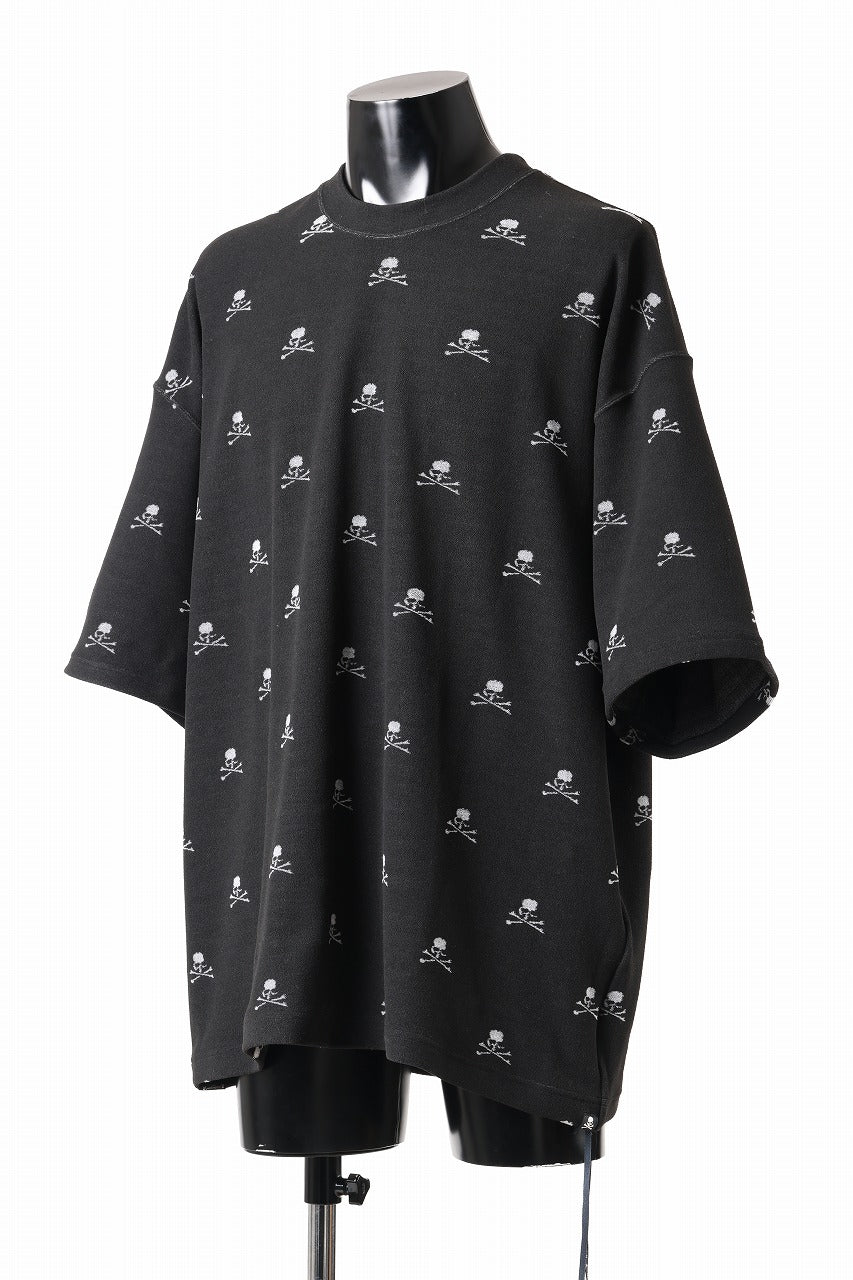 mastermind JAPAN SKULL MONOGRAM PILE SS TEE / BOXY FIT (BLACK)