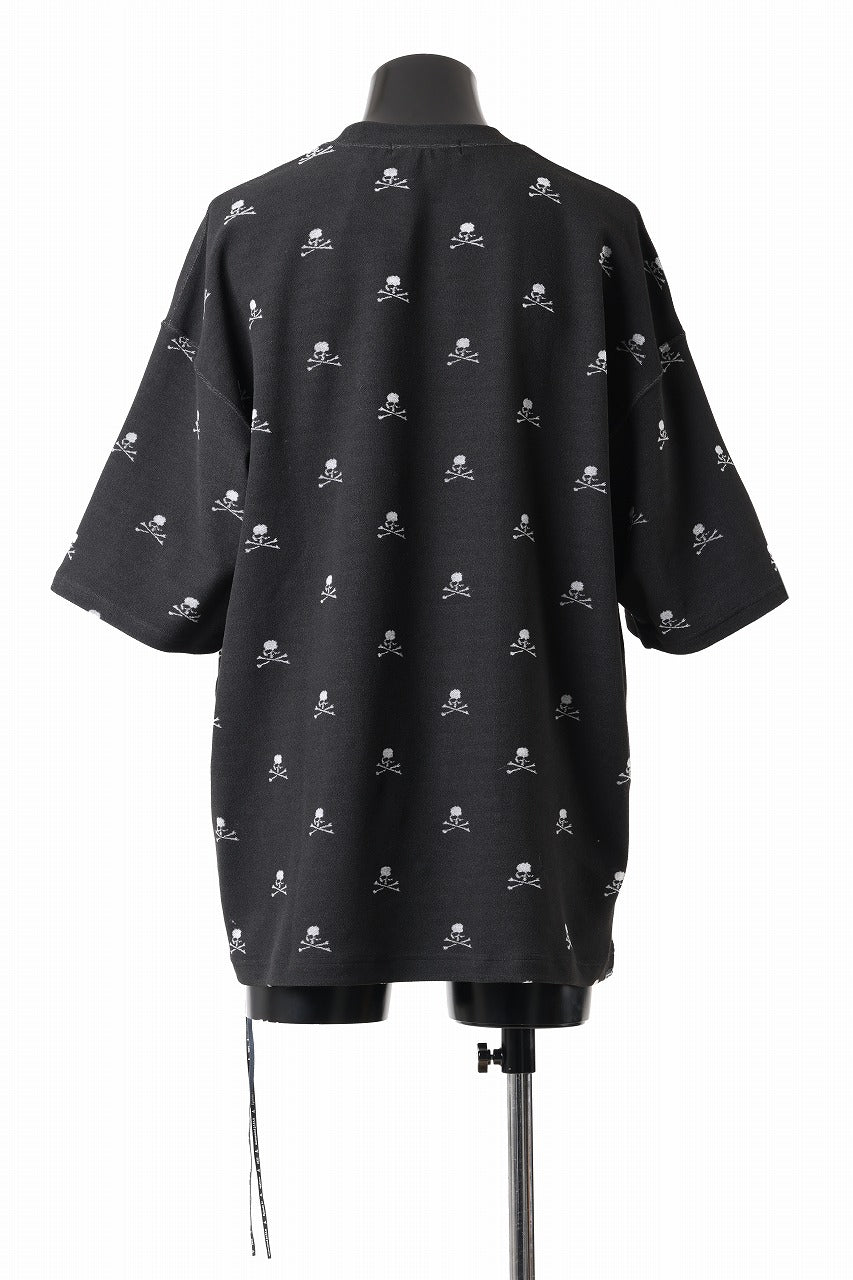 mastermind JAPAN SKULL MONOGRAM PILE SS TEE / BOXY FIT (BLACK)