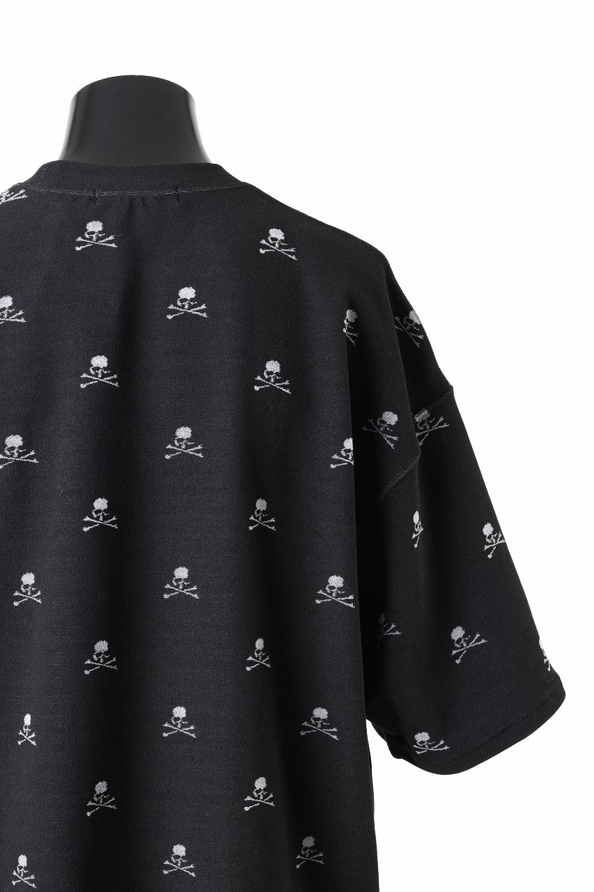 mastermind JAPAN SKULL MONOGRAM PILE SS TEE / BOXY FIT (BLACK)