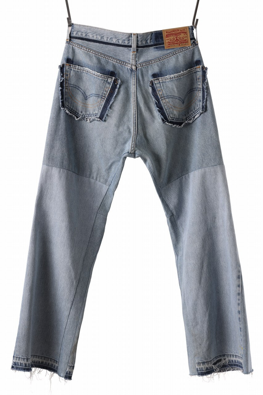 Load image into Gallery viewer, READYMADE WIDE FLARE DENIM PANTS / (BLUE #G)