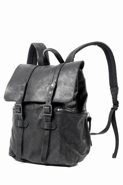 Load image into Gallery viewer, ISAMU KATAYAMA BACKLASH MILITARY FLAP DAYPACK / JAPAN DOUBLE SHOULDER OBJECT DYED (BLACK)