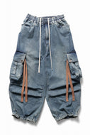 A.F ARTEFACT EXTREME WIDE CARGO PANTS / FADED DENIM (VINTAGE BLUE)