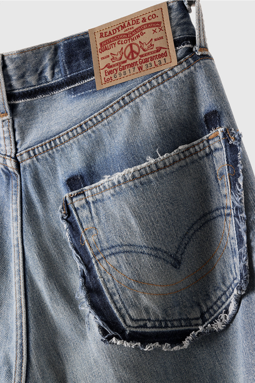 READYMADE WIDE FLARE DENIM PANTS / (BLUE #G)