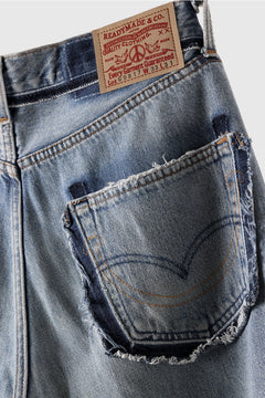 画像をギャラリービューアに読み込む, READYMADE WIDE FLARE DENIM PANTS / (BLUE #G)