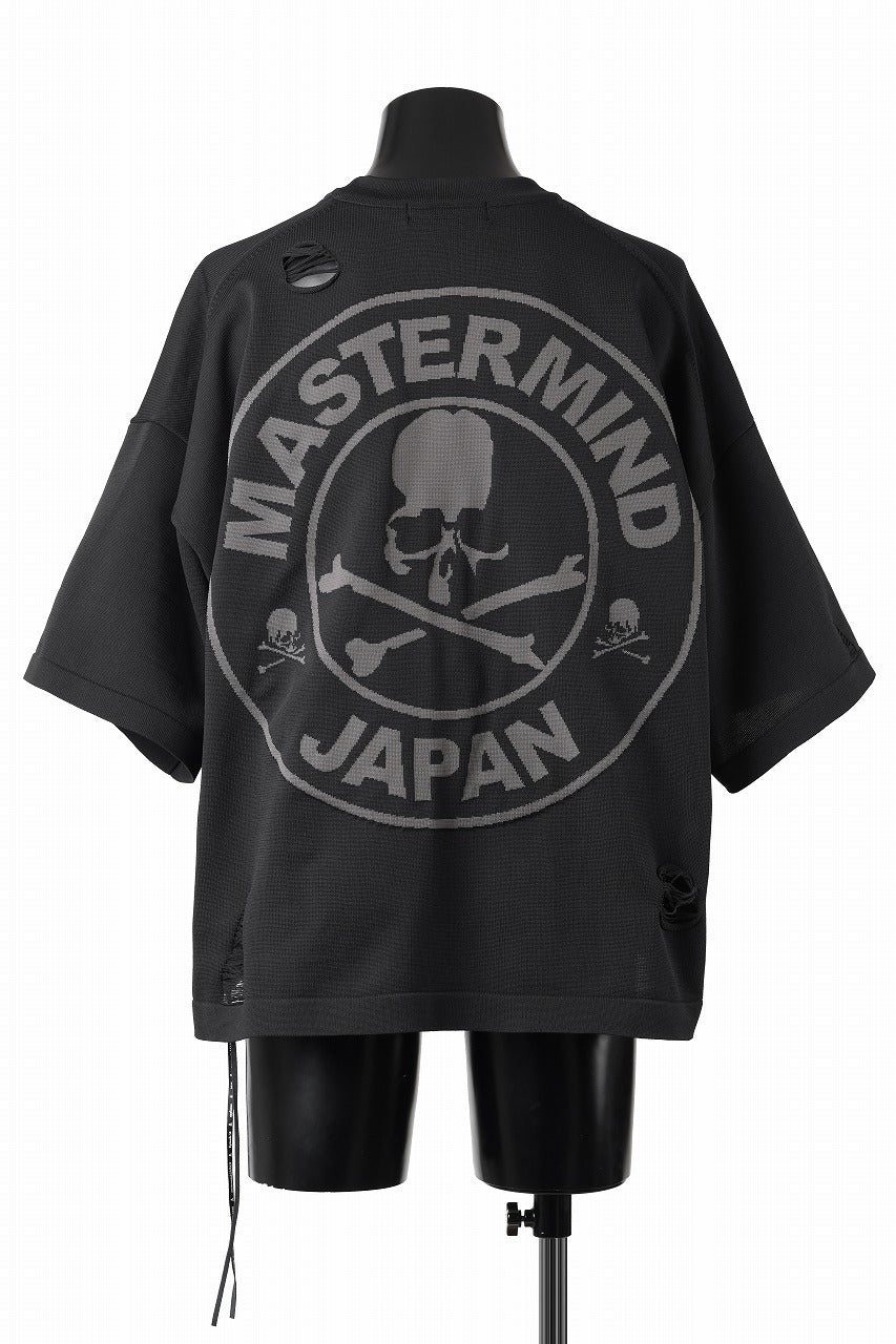 mastermind JAPAN INTARSIA SS KNIT SWEATER / OVERSIZED (BLACK)