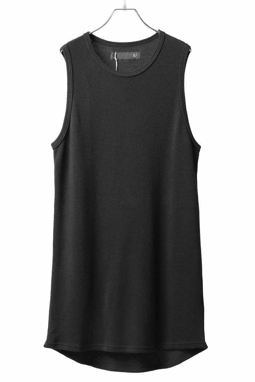 A.F ARTEFACT LONG LENGTH TANK TOP / RIB KNIT JERSEY (BLACK)