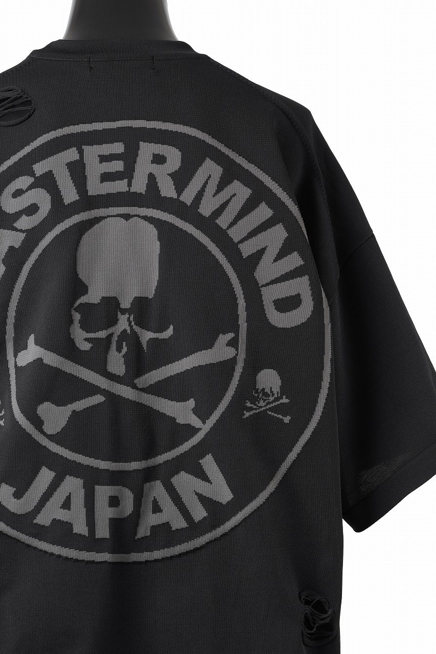 mastermind JAPAN INTARSIA SS KNIT SWEATER / OVERSIZED (BLACK)