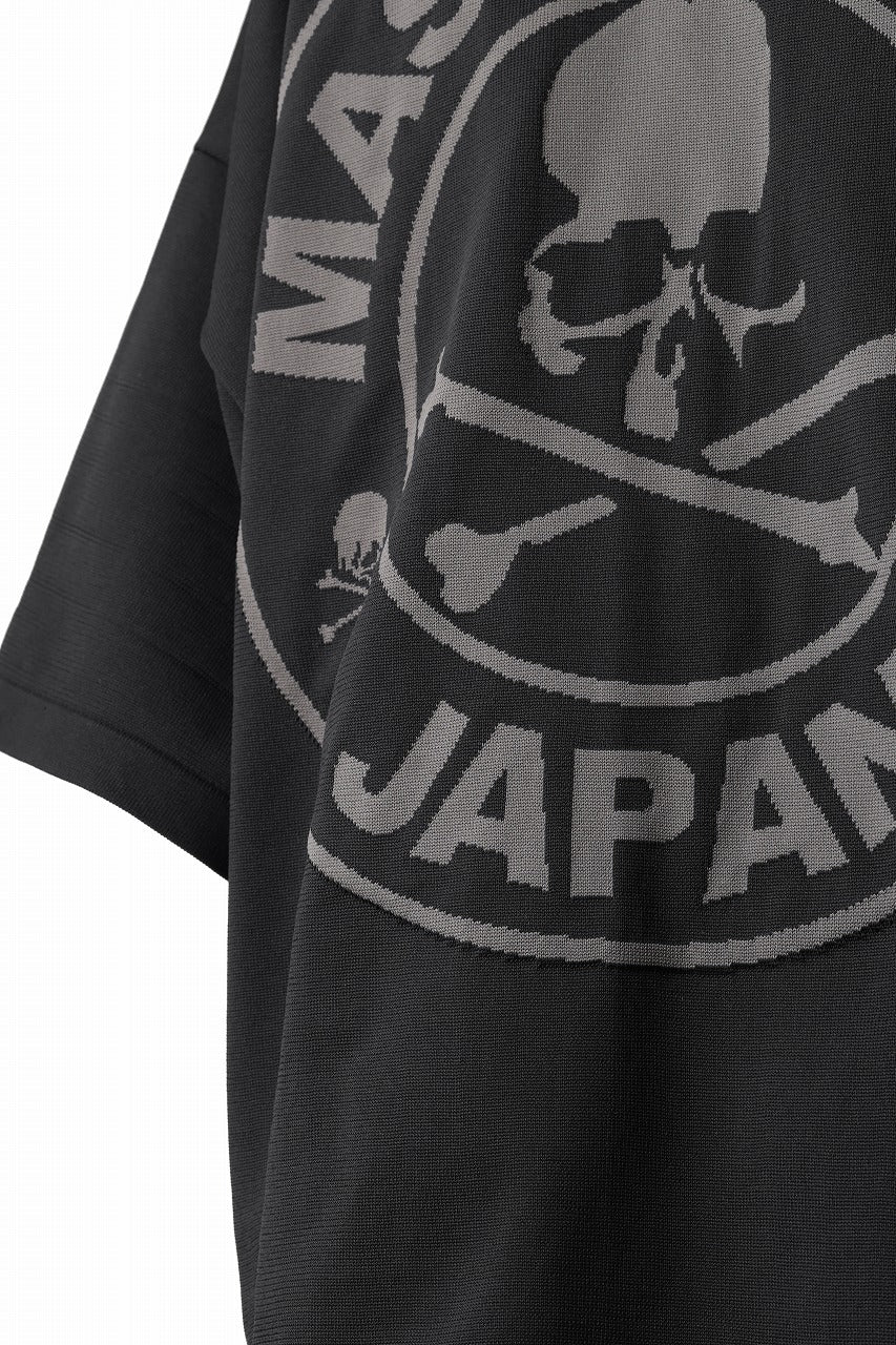 mastermind JAPAN INTARSIA SS KNIT SWEATER / OVERSIZED (BLACK)