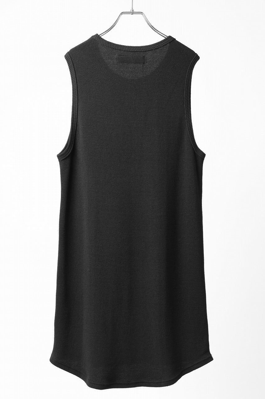 A.F ARTEFACT LONG LENGTH SLEEVELESS TOP / RIB KNIT JERSEY (BLACK)