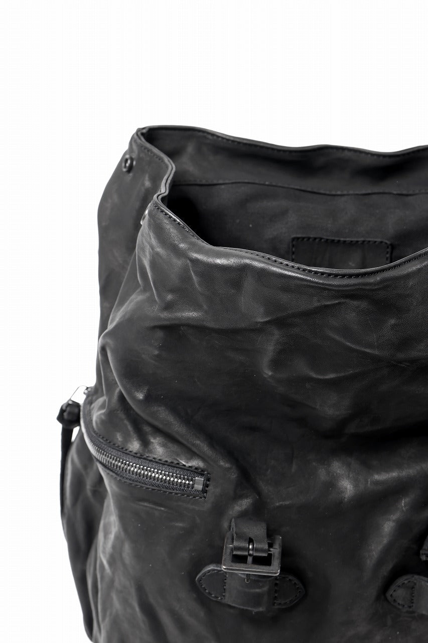 Load image into Gallery viewer, ISAMU KATAYAMA BACKLASH MILITARY FLAP DAYPACK / JAPAN DOUBLE SHOULDER OBJECT DYED (BLACK)