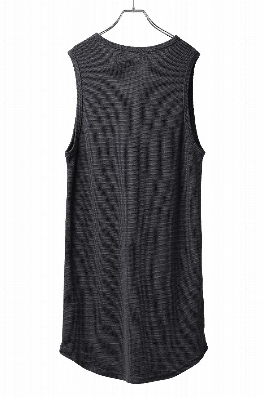 A.F ARTEFACT LONG LENGTH SLEEVELESS TOP / RIB KNIT JERSEY (D.GREY)