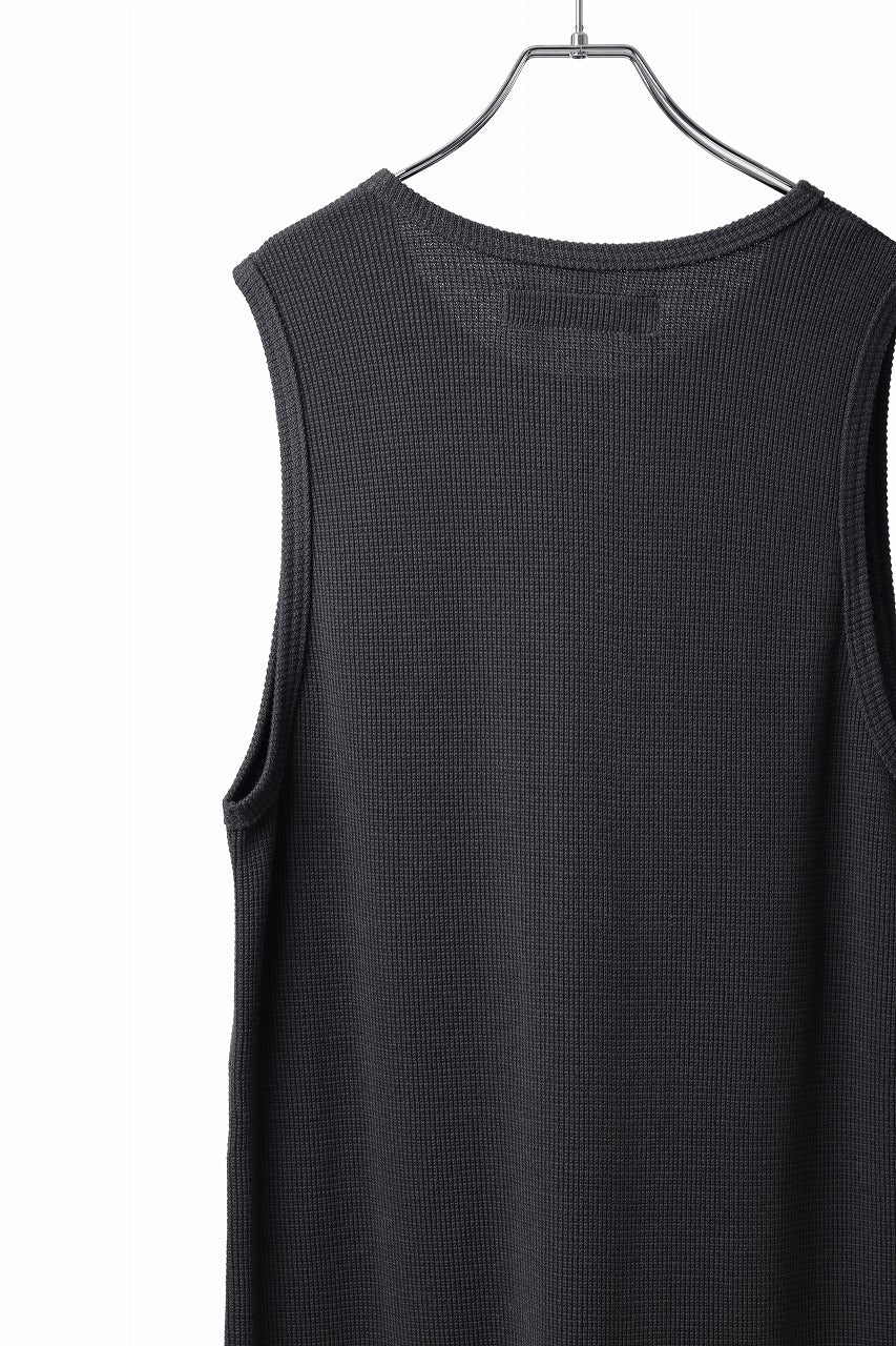 A.F ARTEFACT LONG LENGTH SLEEVELESS TOP / RIB KNIT JERSEY (D.GREY)