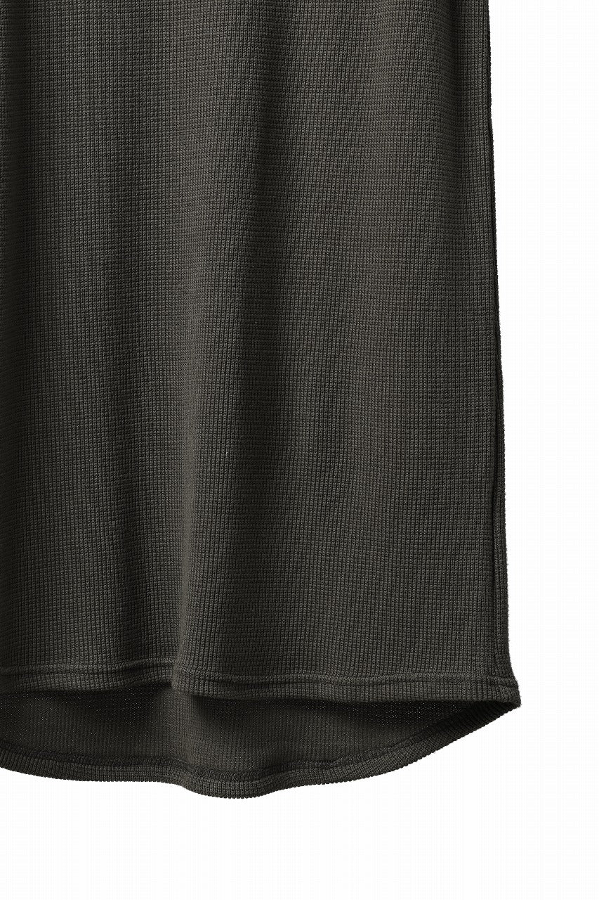 A.F ARTEFACT LONG LENGTH SLEEVELESS TOP / RIB KNIT JERSEY (OLIVE)