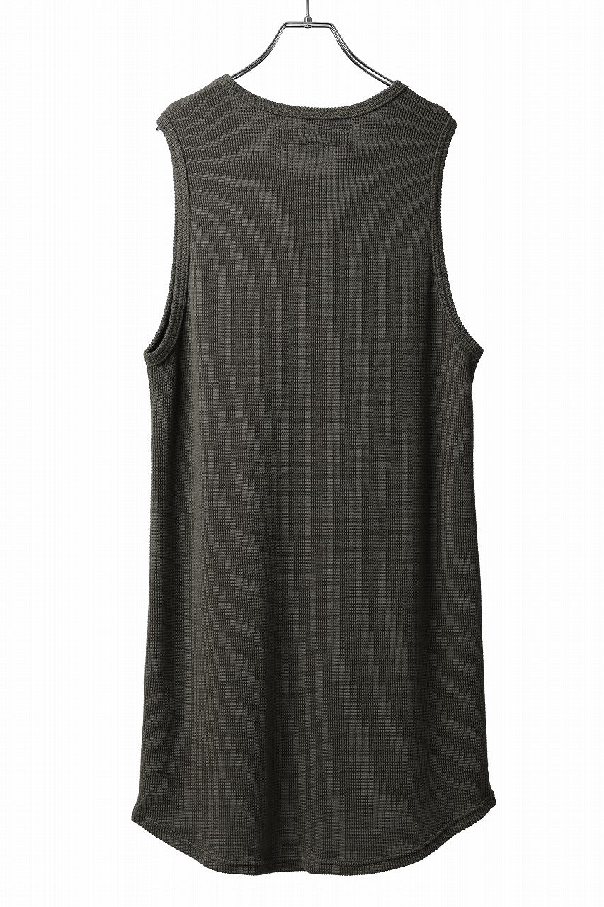 画像をギャラリービューアに読み込む, A.F ARTEFACT LONG LENGTH SLEEVELESS TOP / RIB KNIT JERSEY (OLIVE)