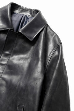 Load image into Gallery viewer, ierib EX-Collared Zip Jacket / Horse Nubuck Leather (BLACK)