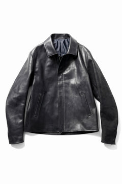 Load image into Gallery viewer, ierib EX-Collared Zip Jacket / Horse Nubuck Leather (BLACK)