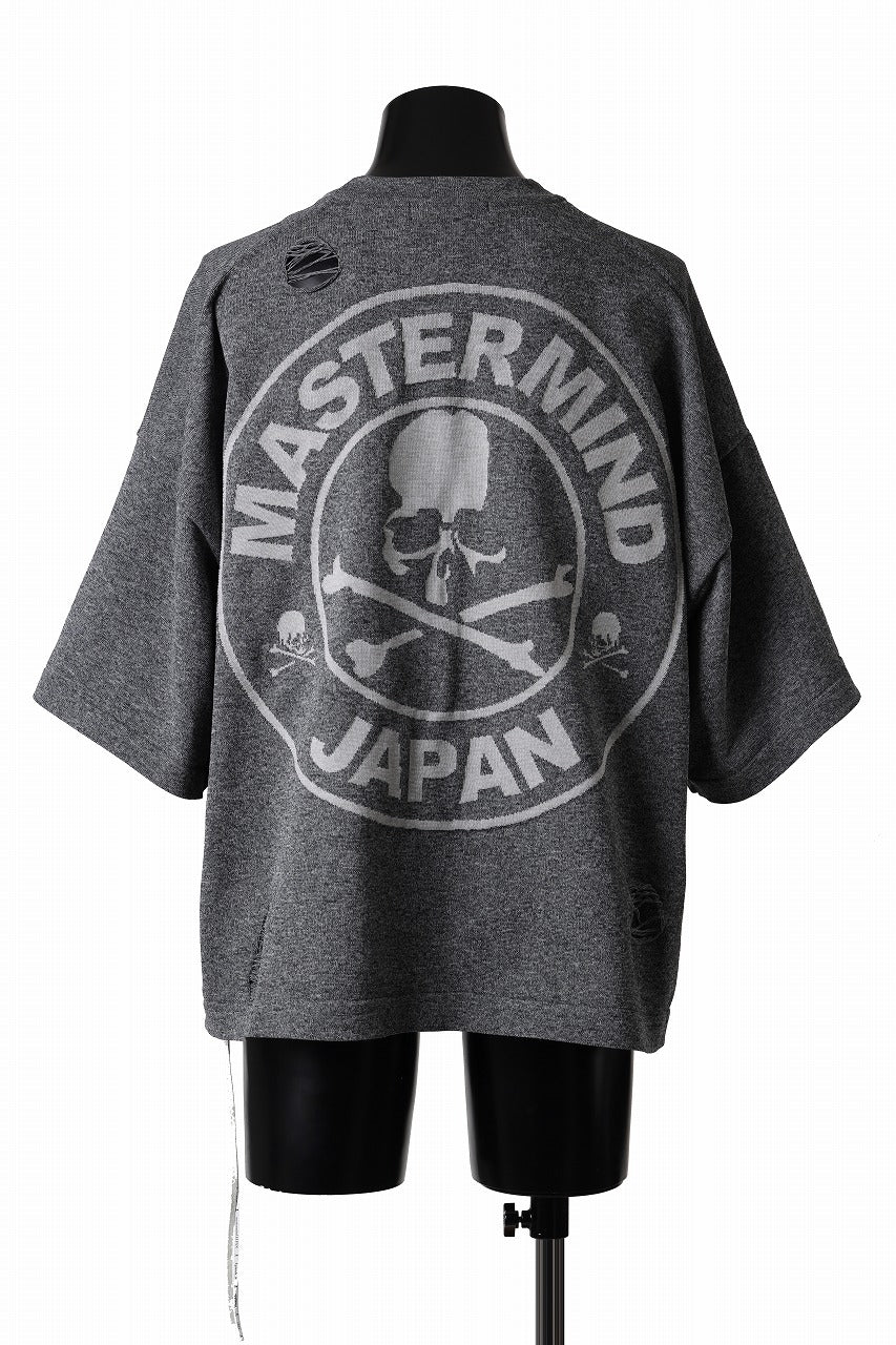 mastermind JAPAN INTARSIA SS KNIT SWEATER / OVERSIZED (TOP GRAY)