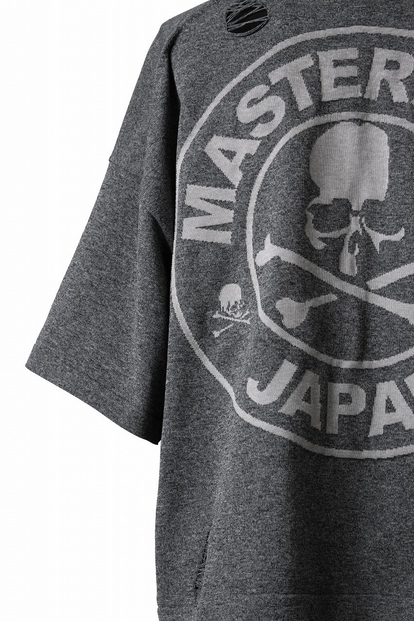 mastermind JAPAN INTARSIA SS KNIT SWEATER / OVERSIZED (TOP GRAY)