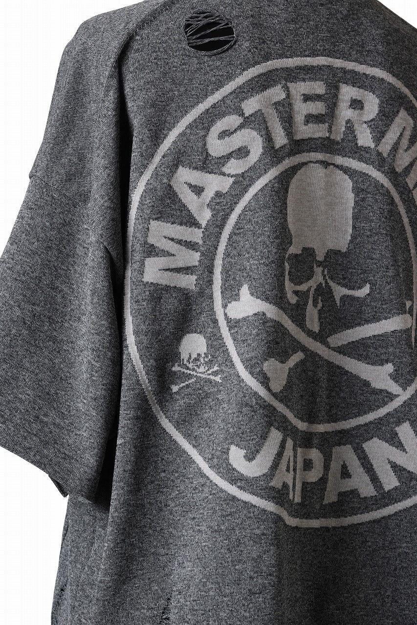 mastermind JAPAN INTARSIA SS KNIT SWEATER / OVERSIZED (TOP GRAY)