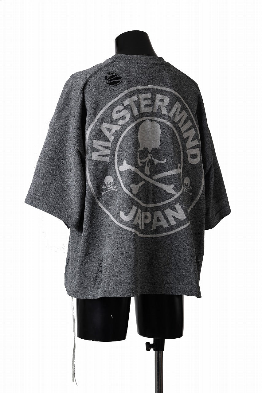 mastermind JAPAN INTARSIA SS KNIT SWEATER / OVERSIZED (TOP GRAY)