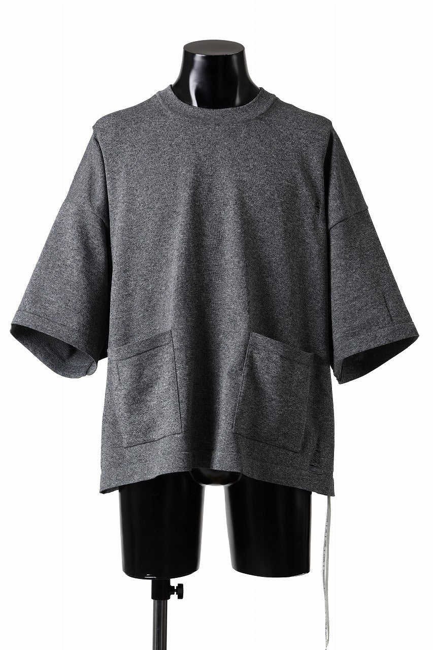 mastermind JAPAN INTARSIA SS KNIT SWEATER / OVERSIZED (TOP GRAY)