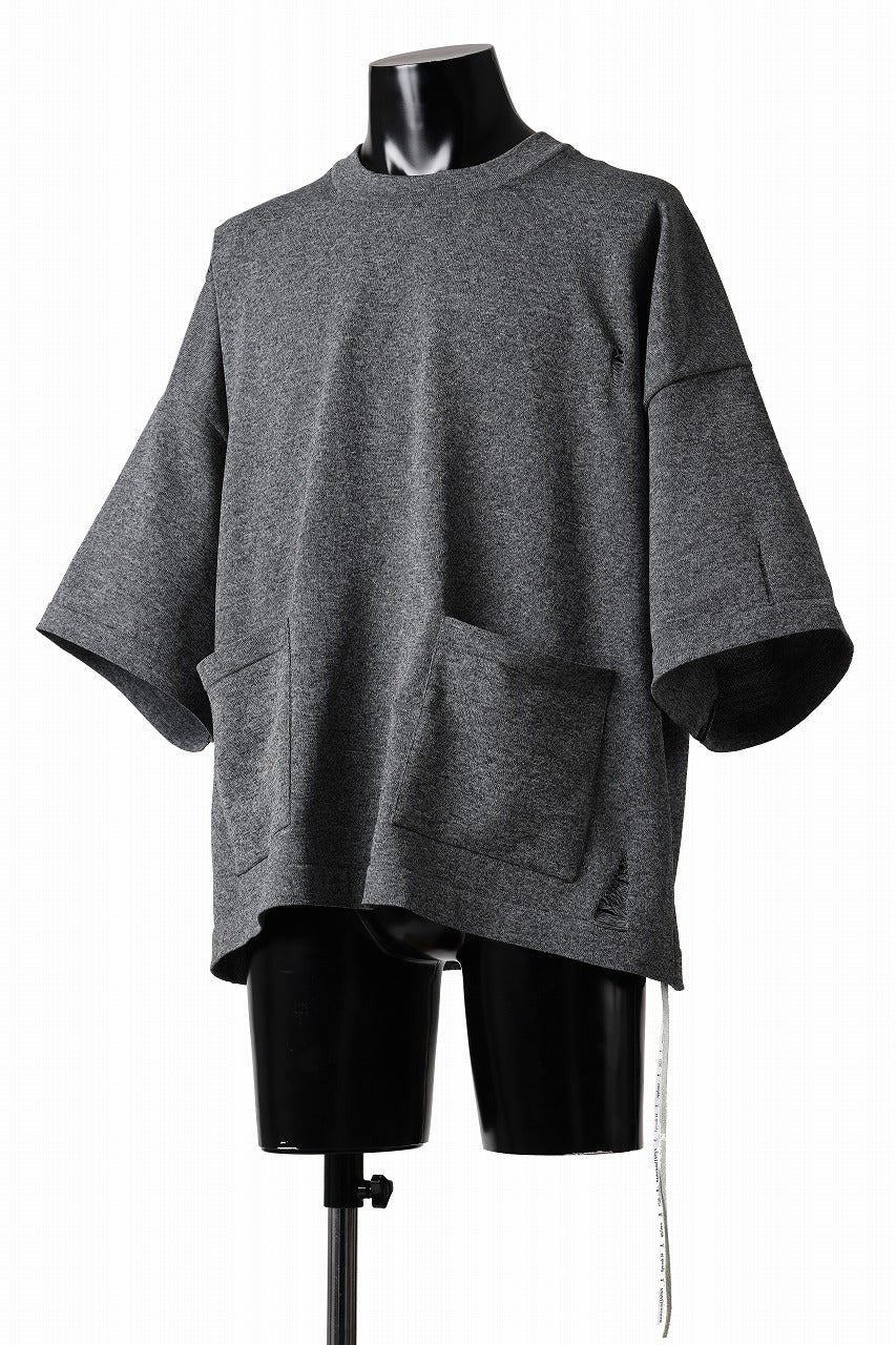 mastermind JAPAN INTARSIA SS KNIT SWEATER / OVERSIZED (TOP GRAY)