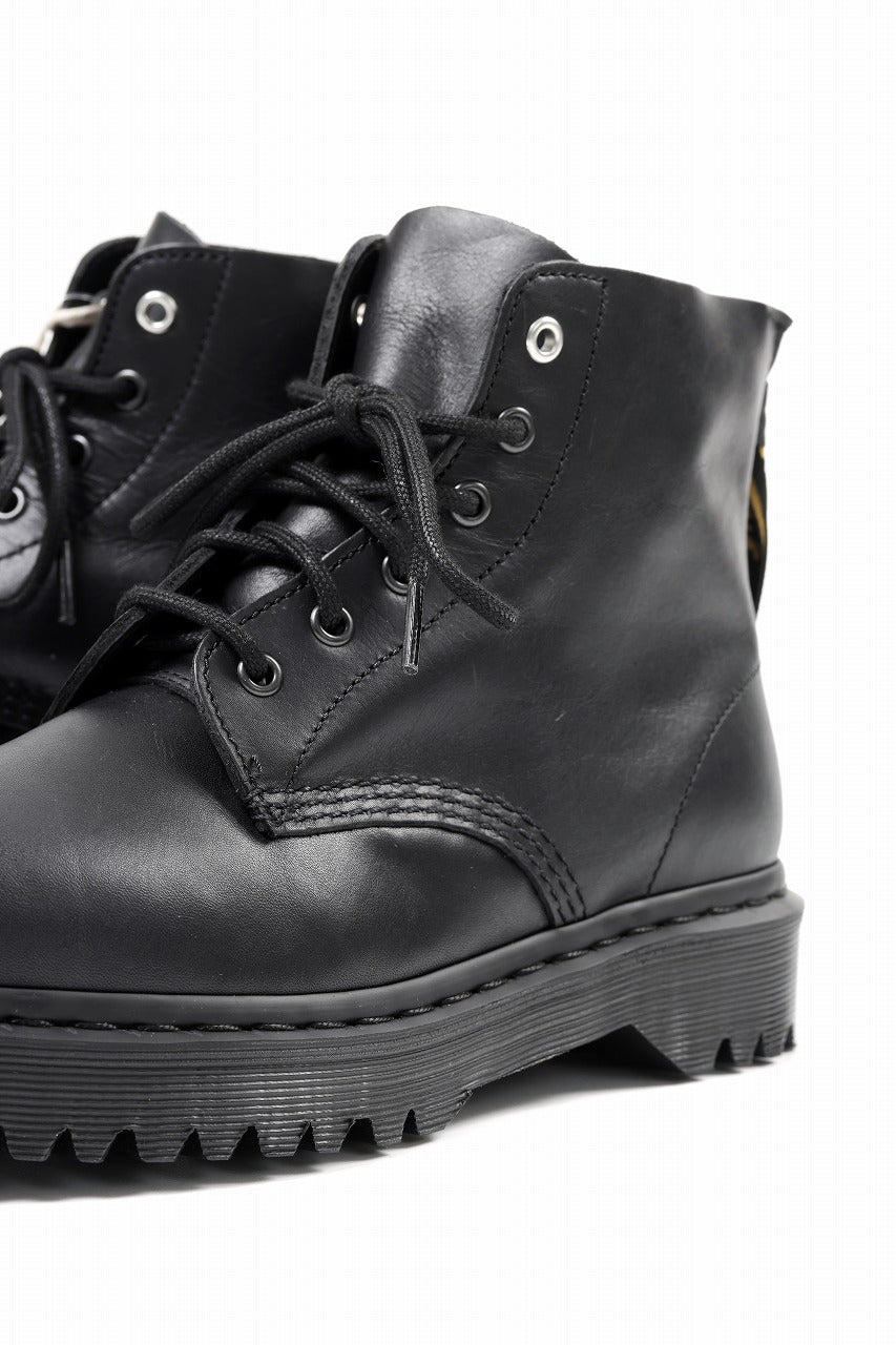 Y's x Dr. Martens 6 EYES BACK ZIP BOOTS 101 / CLASSIC CALF LEATHER (BLACK)