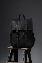 Load image into Gallery viewer, ISAMU KATAYAMA BACKLASH MILITARY FLAP DAYPACK / JAPAN DOUBLE SHOULDER OBJECT DYED (BLACK)