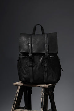 画像をギャラリービューアに読み込む, ISAMU KATAYAMA BACKLASH MILITARY FLAP DAYPACK / JAPAN DOUBLE SHOULDER OBJECT DYED (BLACK)