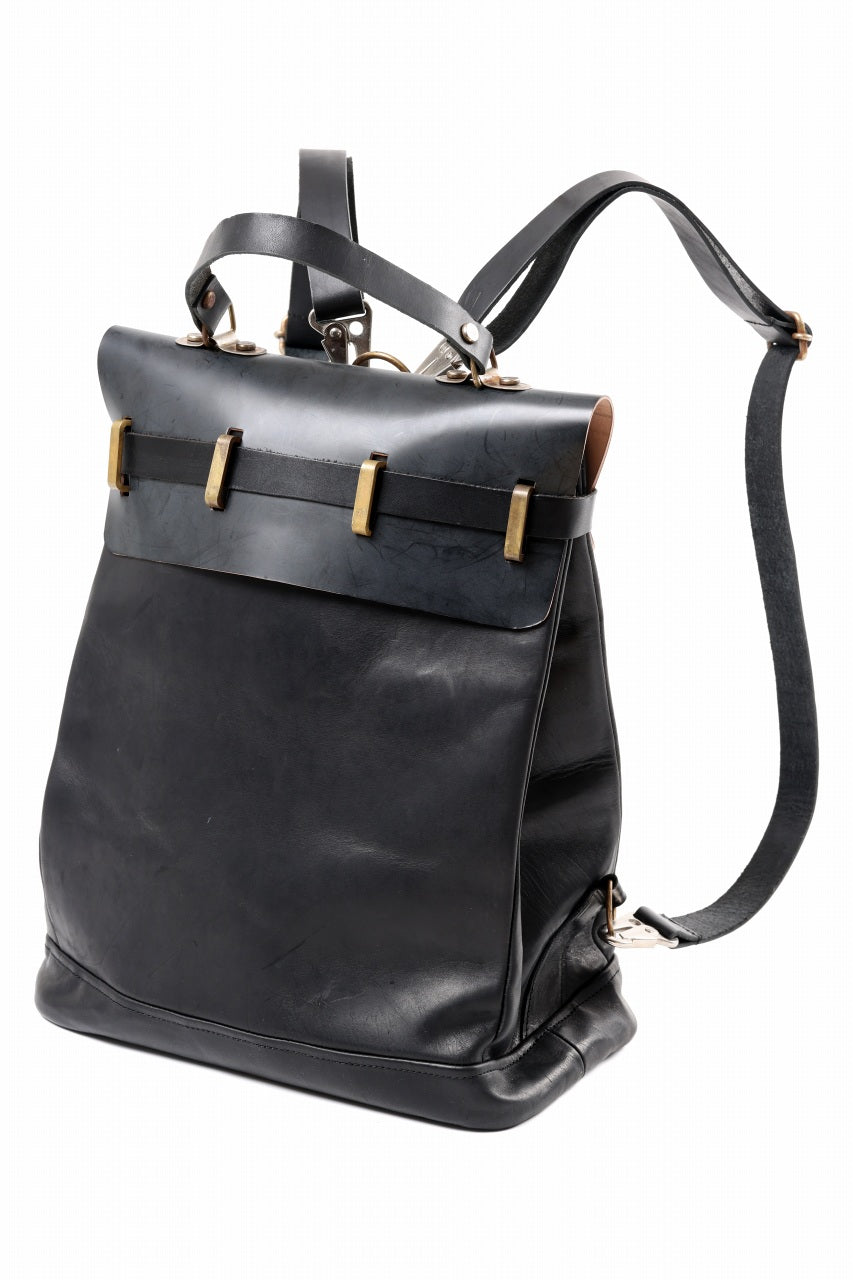 ierib exclusive GV Ruck Sack / Shell Cordovan + Shiny Horse Leather (BLACK)