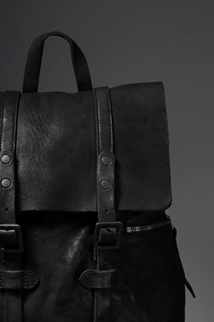 Load image into Gallery viewer, ISAMU KATAYAMA BACKLASH MILITARY FLAP DAYPACK / JAPAN DOUBLE SHOULDER OBJECT DYED (BLACK)