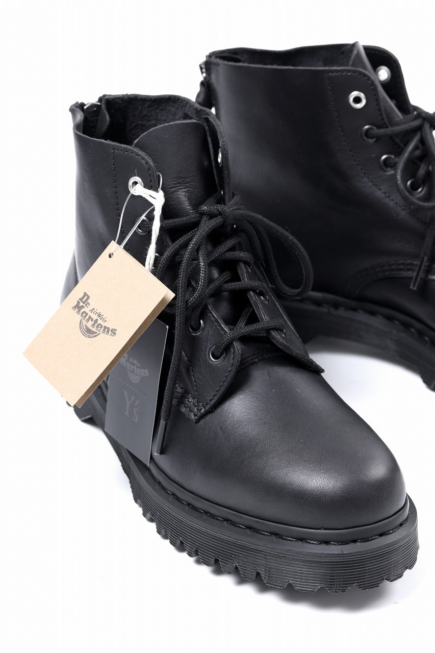 Y's x Dr. Martens 6 EYES BACK ZIP BOOTS 101 / CLASSIC CALF LEATHER (BLACK)