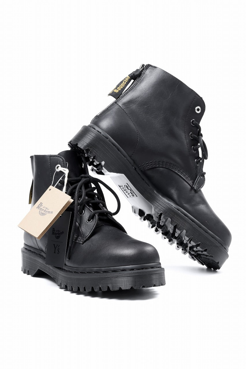 Y's x Dr. Martens 6 EYES BACK ZIP BOOTS 101 / CLASSIC CALF LEATHER (BLACK)