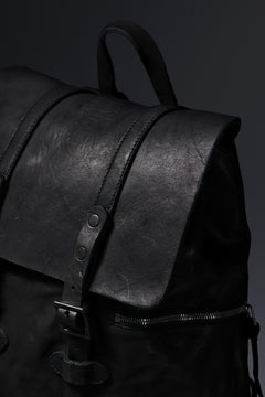 Load image into Gallery viewer, ISAMU KATAYAMA BACKLASH MILITARY FLAP DAYPACK / JAPAN DOUBLE SHOULDER OBJECT DYED (BLACK)