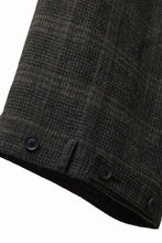 Load image into Gallery viewer, Y&#39;s for men CHECK WIDE PANTS with HEM TUB / JP INK DYED LINEN / WOOL (BROWN)