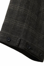 画像をギャラリービューアに読み込む, Y&#39;s for men CHECK WIDE PANTS with HEM TUB / JP INK DYED LINEN / WOOL (BROWN)