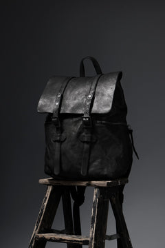 Load image into Gallery viewer, ISAMU KATAYAMA BACKLASH MILITARY FLAP DAYPACK / JAPAN DOUBLE SHOULDER OBJECT DYED (BLACK)