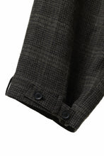 画像をギャラリービューアに読み込む, Y&#39;s for men CHECK WIDE PANTS with HEM TUB / JP INK DYED LINEN / WOOL (BROWN)