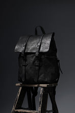 Load image into Gallery viewer, ISAMU KATAYAMA BACKLASH MILITARY FLAP DAYPACK / JAPAN DOUBLE SHOULDER OBJECT DYED (BLACK)