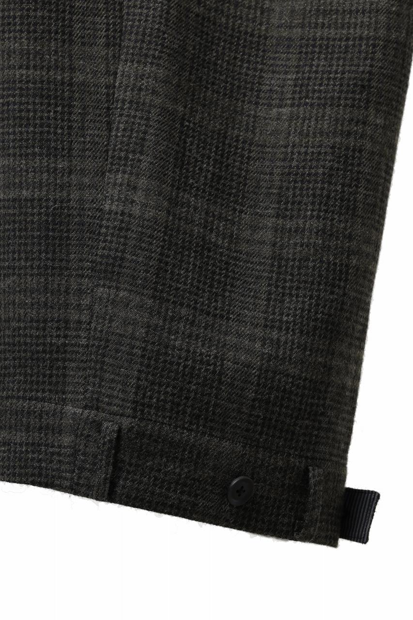 Load image into Gallery viewer, Y&#39;s for men CHECK WIDE PANTS with HEM TUB / JP INK DYED LINEN / WOOL (BROWN)