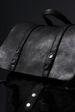 Load image into Gallery viewer, ISAMU KATAYAMA BACKLASH MILITARY FLAP DAYPACK / JAPAN DOUBLE SHOULDER OBJECT DYED (BLACK)