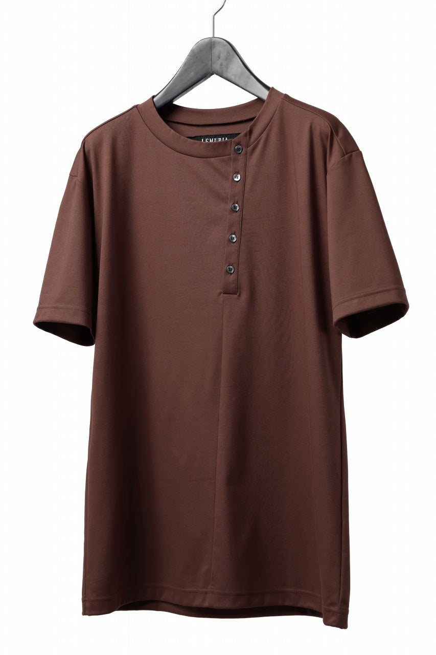 Load image into Gallery viewer, LEMURIA BIAS HENRY NECK S/S TOP #2 / MASTER HIGH GAUGE SMOOTH (BROWN)