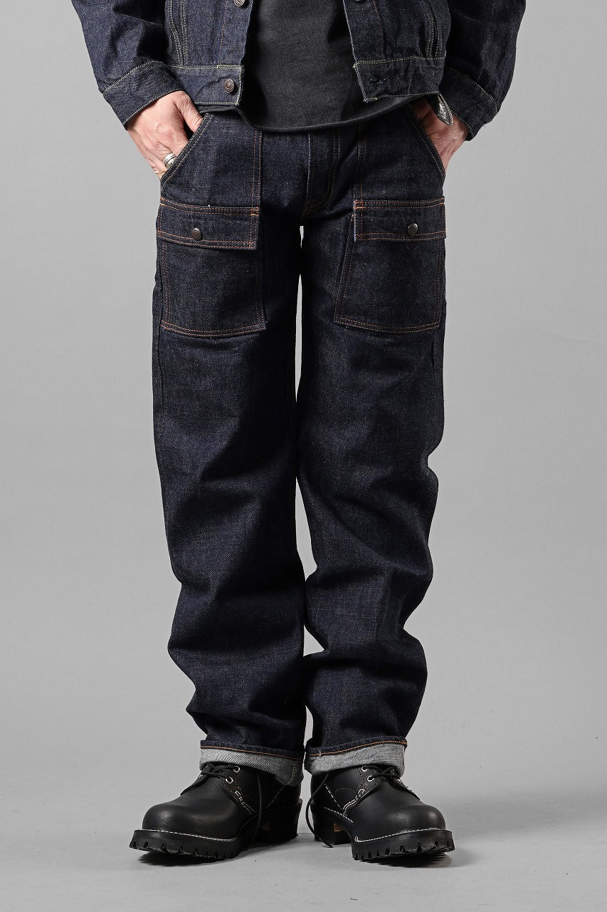 画像をギャラリービューアに読み込む, FULLCOUNT 1246W Bush Pants / 13.7oz Zimbabwe Selvedge Denim (INDIGO BLUE / ONE WASHED)