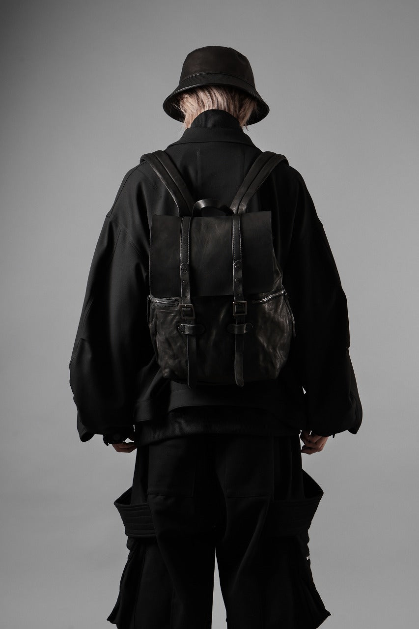 画像をギャラリービューアに読み込む, ISAMU KATAYAMA BACKLASH MILITARY FLAP DAYPACK / JAPAN DOUBLE SHOULDER OBJECT DYED (BLACK)