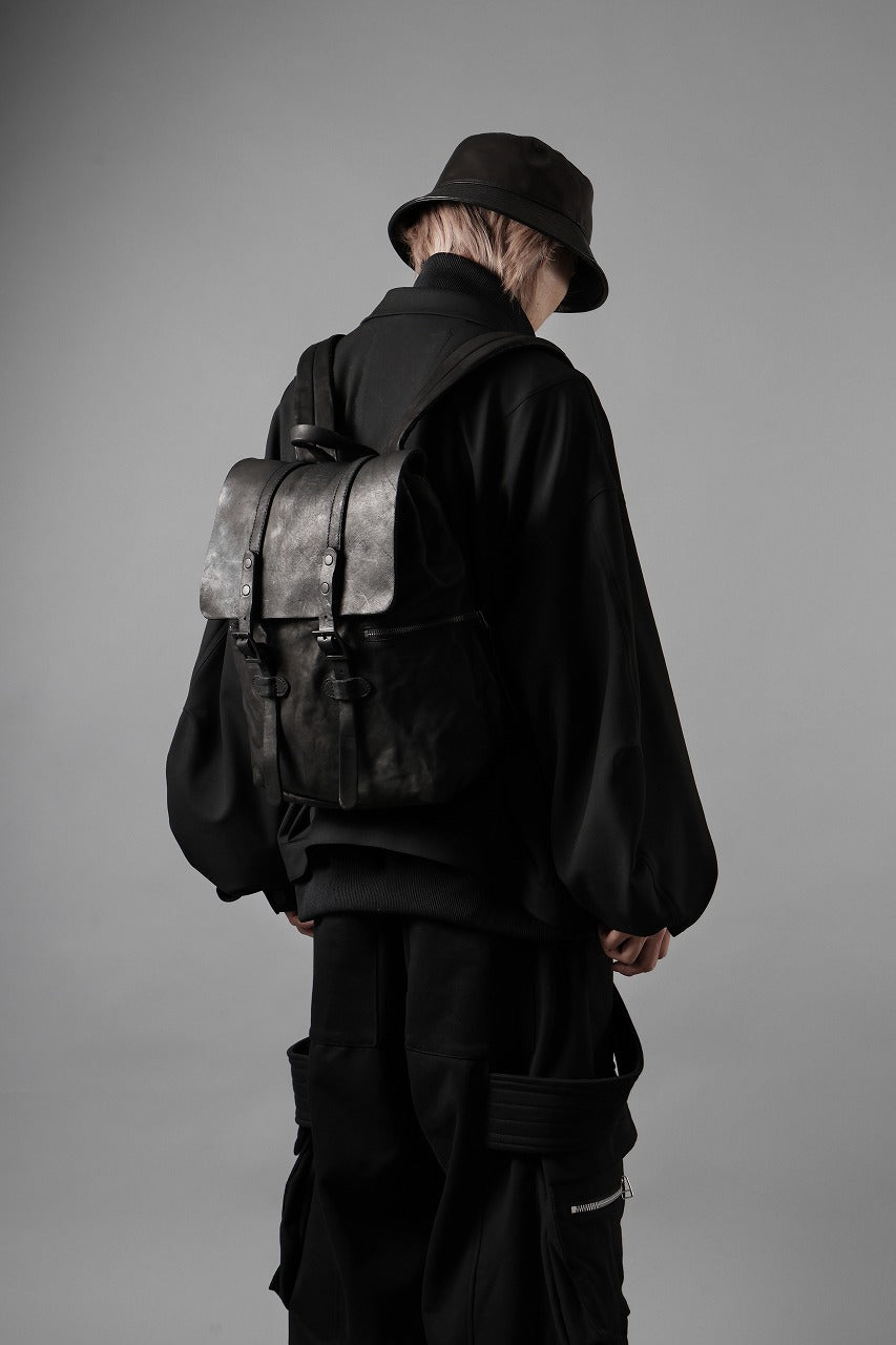 ISAMU KATAYAMA BACKLASH MILITARY FLAP DAYPACK / JAPAN DOUBLE SHOULDER OBJECT DYED (BLACK)