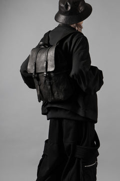 Load image into Gallery viewer, ISAMU KATAYAMA BACKLASH MILITARY FLAP DAYPACK / JAPAN DOUBLE SHOULDER OBJECT DYED (BLACK)