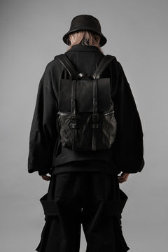 画像をギャラリービューアに読み込む, ISAMU KATAYAMA BACKLASH MILITARY FLAP DAYPACK / JAPAN DOUBLE SHOULDER OBJECT DYED (BLACK)