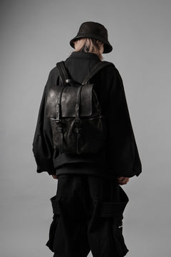 Load image into Gallery viewer, ISAMU KATAYAMA BACKLASH MILITARY FLAP DAYPACK / JAPAN DOUBLE SHOULDER OBJECT DYED (BLACK)