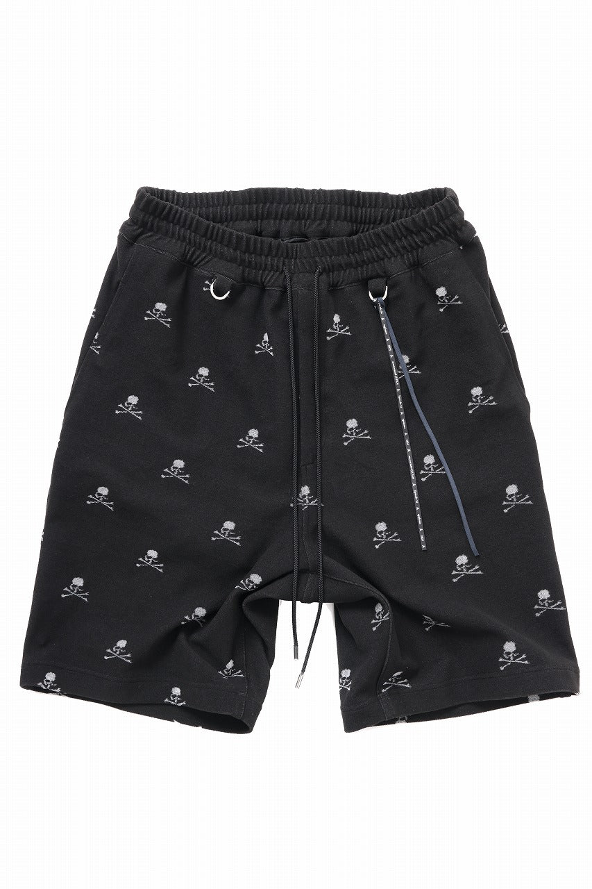 mastermind JAPAN SKULL MONOGRAM PILE SHORTS / REGULAR FIT (BLACK)