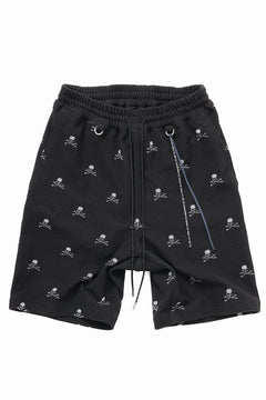 画像をギャラリービューアに読み込む, mastermind JAPAN SKULL MONOGRAM PILE SHORTS / REGULAR FIT (BLACK)